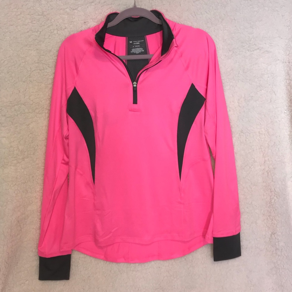 Pink & Black Tek Gear 1/4 zip long sleeve